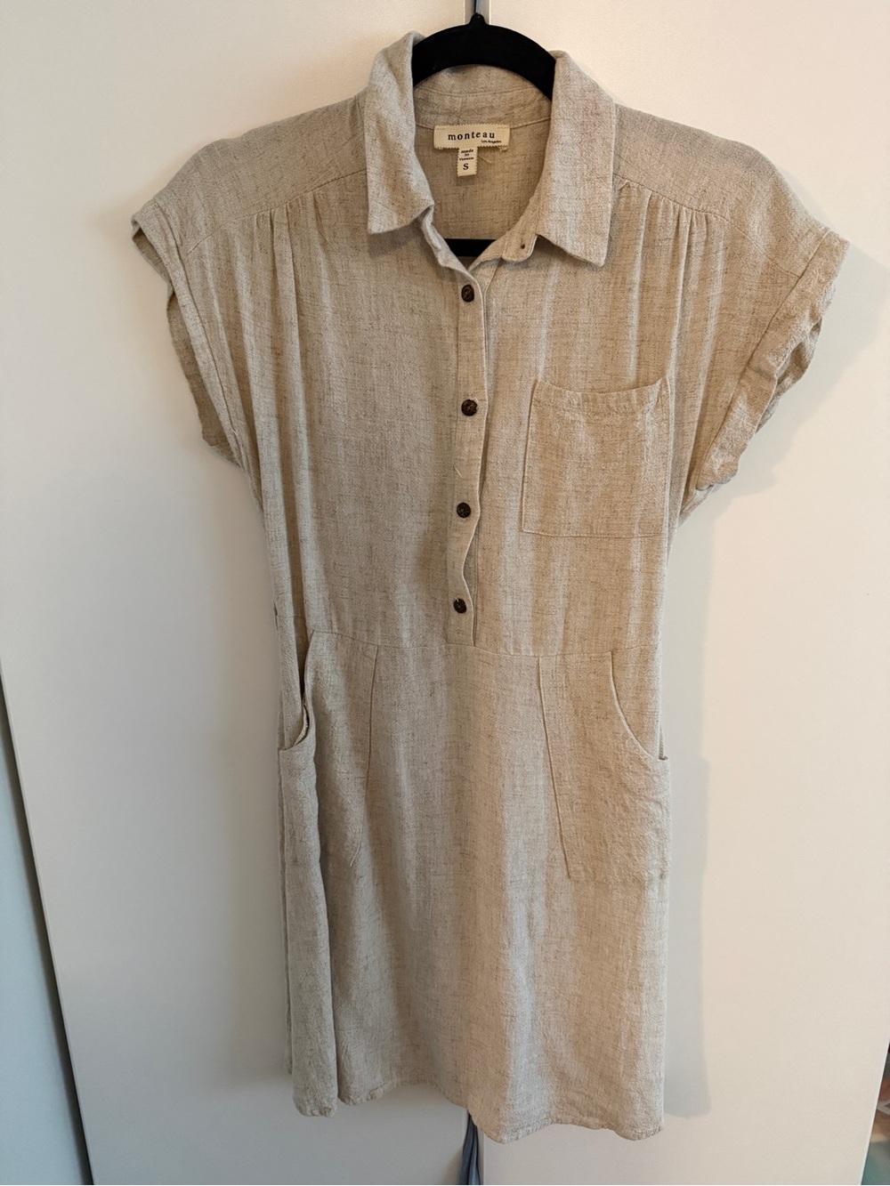 Monteau Natural Linen-Blend Shirt Dress - Neutral Beige